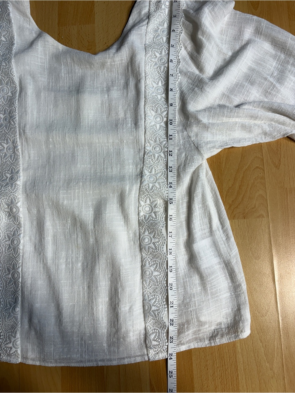 Sezane Cleo Blouse White Slub Gauze Cotton Lace Boho Parisian Coastal Breathable - Picture 13 of 15